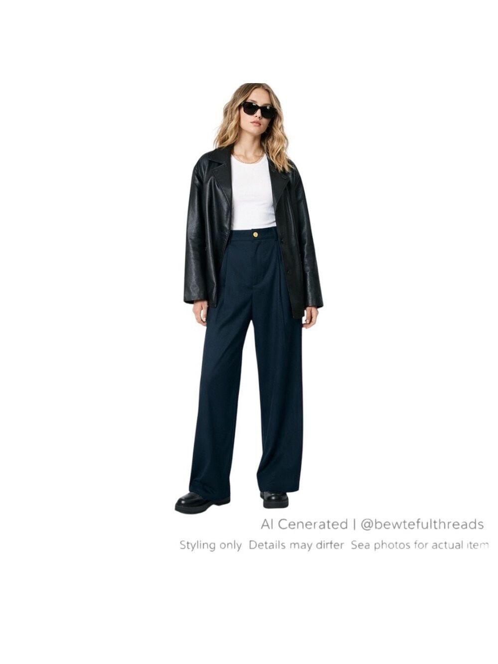 Urban Outfitters S Teal Wide Leg Trousers Elastic Waist Workwear Pants